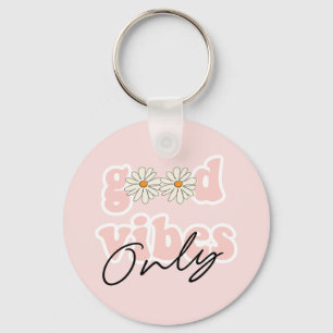 Chaveiro Bons Vibes Apenas Slogan Hippie dos anos 70