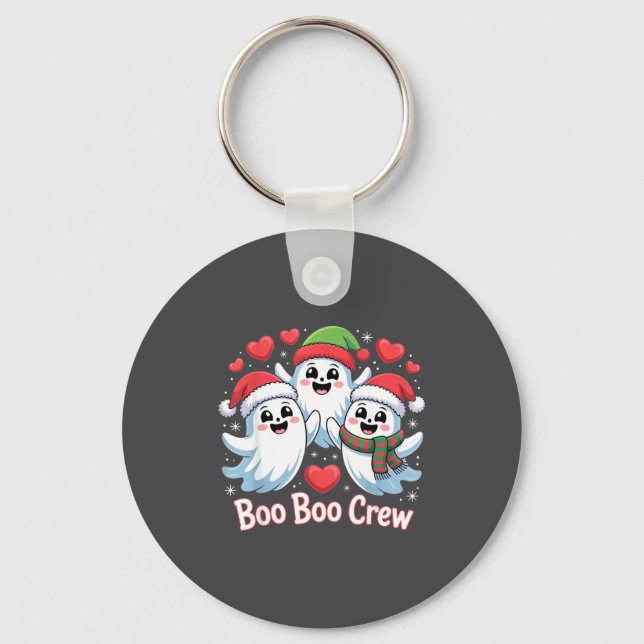 Chaveiro Boo-boo Crew Christmas Ghost Santa Hat Halloween H (Frente)