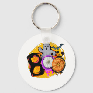 Chaveiro Boo com fantasma e abóbora