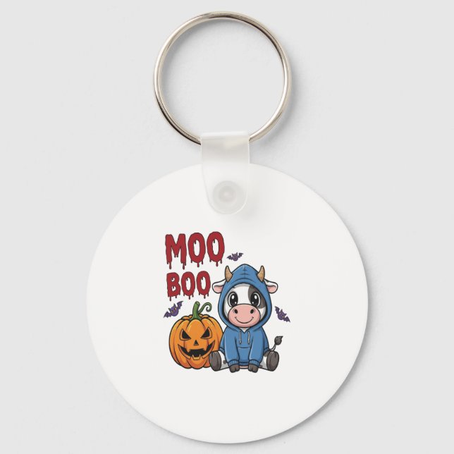 Chaveiro Boo Halloween Spooky Vaca Fantasma (Frente)