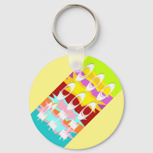 Chaveiro Boo Hoo design pisca cores branco texto Bu