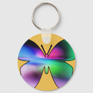 Chaveiro Borboleta abstrata colorida