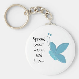 Chaveiro Borboleta Azul com Dizendo