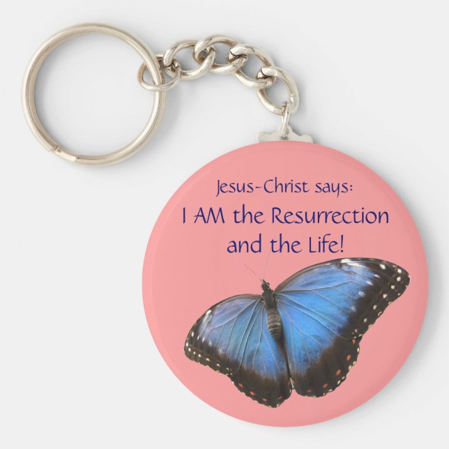 Chaveiro Borboleta azul exótica (Frente)