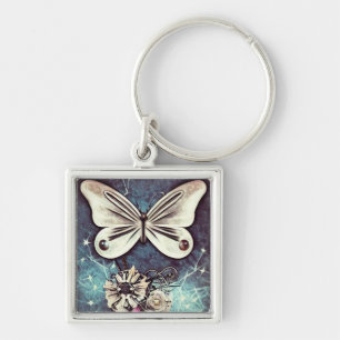 Chaveiro Borboleta Beige Vintage