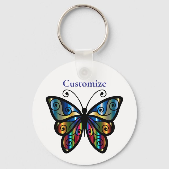Chaveiro Borboleta Colorida Thunder_Cove (Frente)