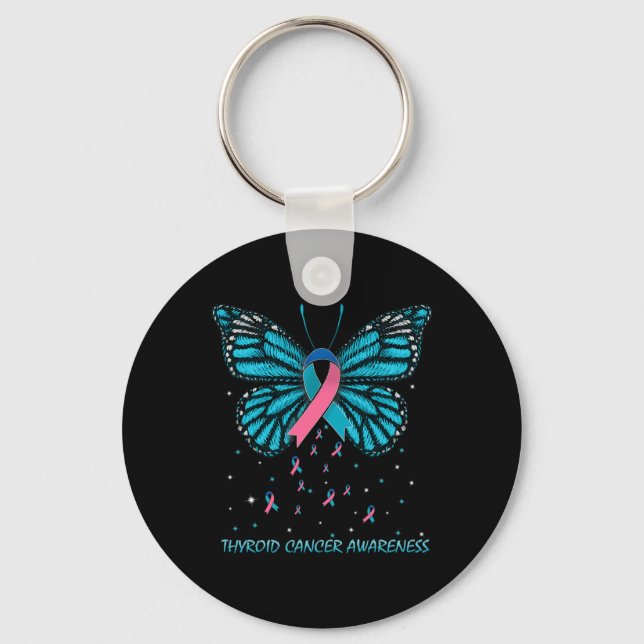 Chaveiro Borboleta de consciência do cancer (Frente)