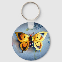 Chaveiro Borboleta de Metal e Joia