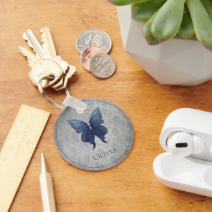 Chaveiro Borboleta-de-vidro azul