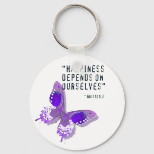 Chaveiro Borboleta do roxo da felicidade