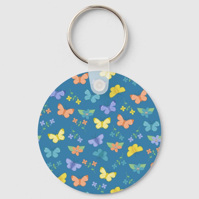 Chaveiro Borboleta E Arte Flor (Frente)