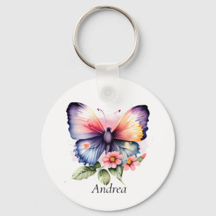 Chaveiro Borboleta e Flores