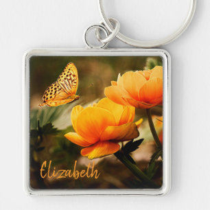 Chaveiro Borboleta e Flores
