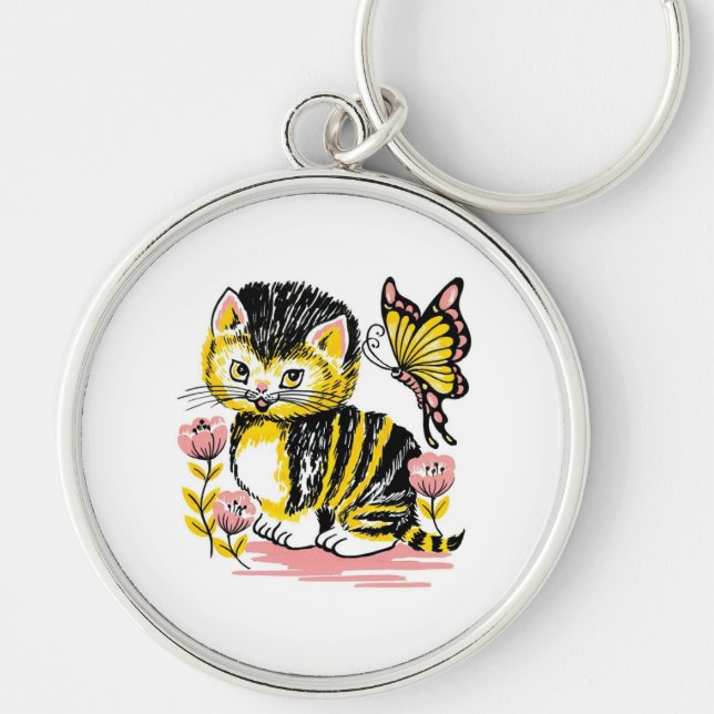 Chaveiro Borboleta e Kitten (Frente)