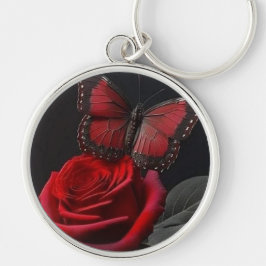 Chaveiro Borboleta e Rosa