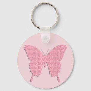 Chaveiro Borboleta em impressão de papel de parede - rosa c