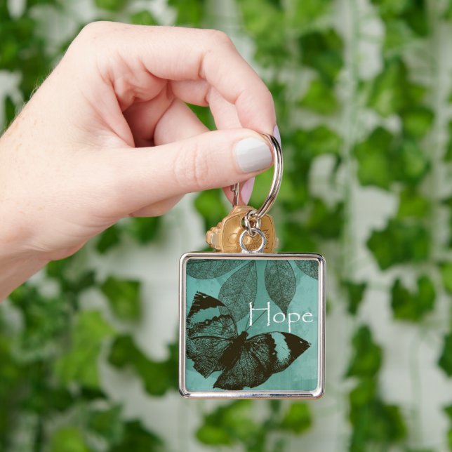 Chaveiro Borboleta Esperança Inspiradora Verde (Mão)