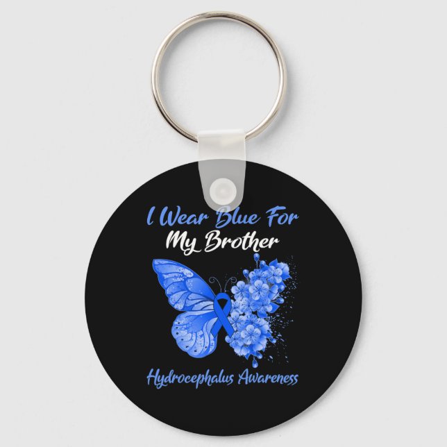Chaveiro Borboleta Eu Visto Azul Para Meu Irmão Hidrocefali (Frente)