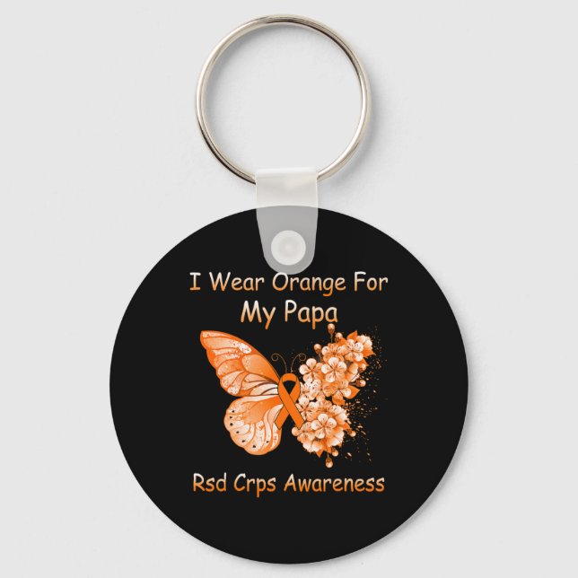 Chaveiro Borboleta Eu Visto Laranja Para Meu Papa Rsd Crps (Frente)