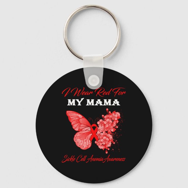 Chaveiro Borboleta Eu Visto Vermelho Para A Minha Mãe Célul (Frente)