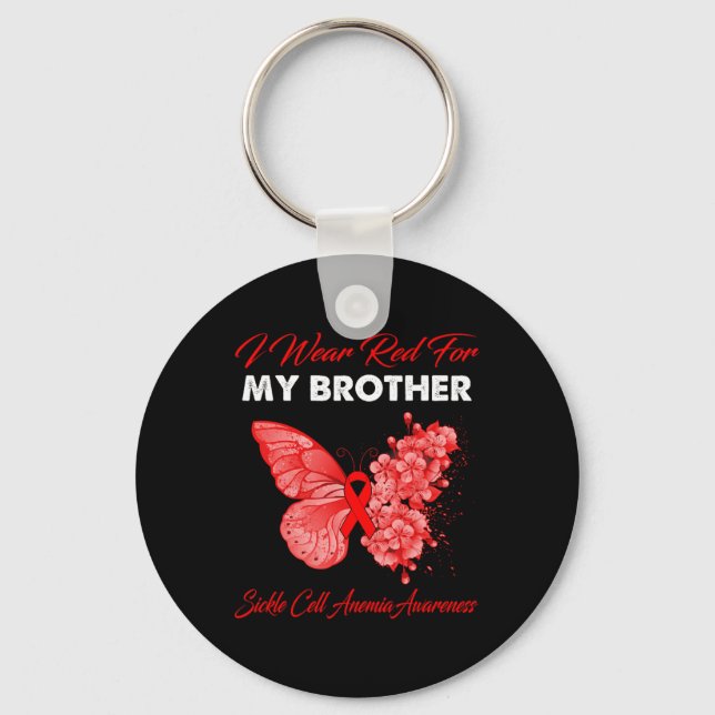 Chaveiro Borboleta Eu Visto Vermelho Para Meu Irmão Célula  (Frente)