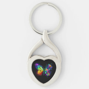 Chaveiro Borboleta-flor-arco-íris