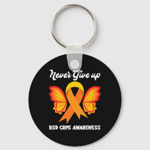 Chaveiro Borboleta Hope Fighter Orange Ribbon Rsd Crps Awar