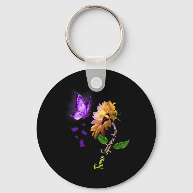 Chaveiro Borboleta Síndrome de Turner de Girassol Sensibili (Frente)