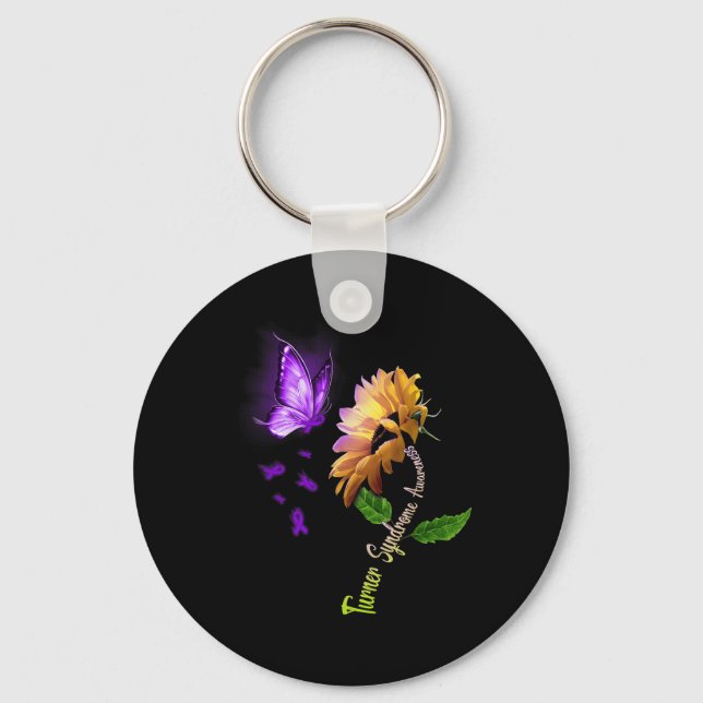 Chaveiro Borboleta Síndrome de Turner de Girassol Sensibili (Frente)