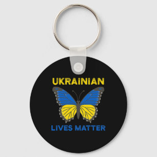 Chaveiro Borboleta Ucraniana Apoia a Bandeira da Ucrânia Li