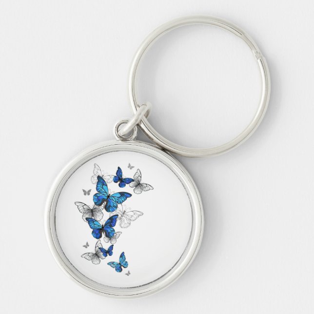Chaveiro Borboletas Azuis Morpho (Frente)
