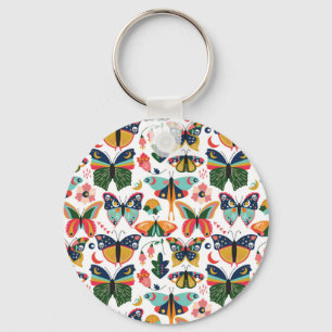 Chaveiro Borboletas Boho: Padrão de Papel de Carteira Invis