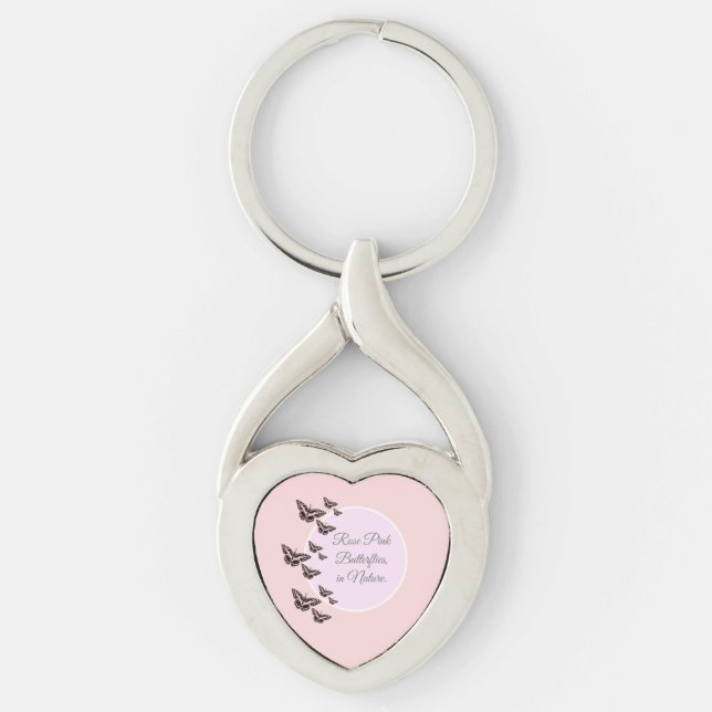 Chaveiro borboletas cor-de-rosa rosa (Frente)