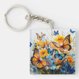 Chaveiro Borboletas e flores