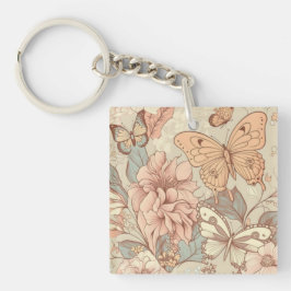 Chaveiro Borboletas e flores