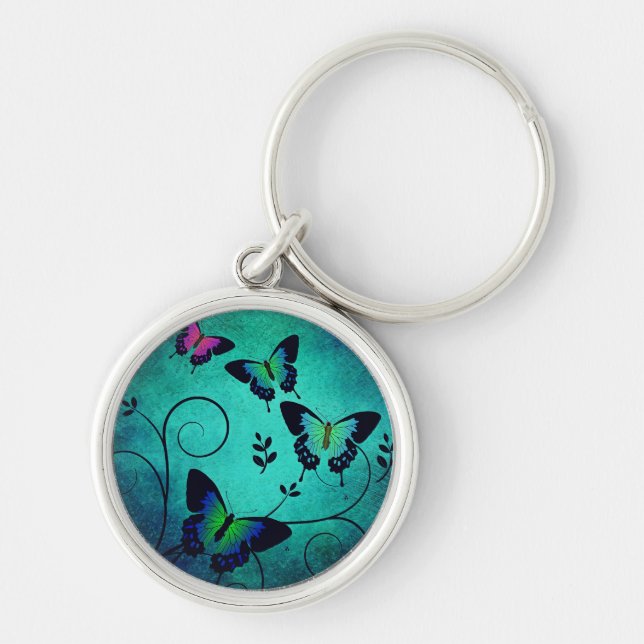 Chaveiro Borboletas Joia Ornamentais Azul Turquesa (Frente)