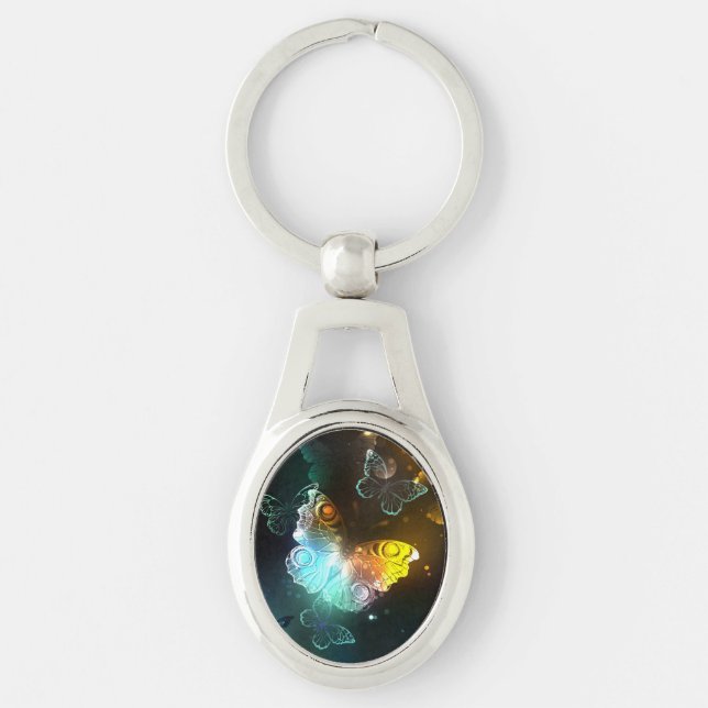 Chaveiro Borboletas luminosas e borboletas noturnas (Frente)