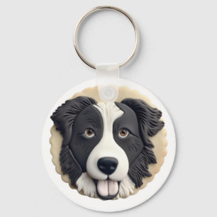 Chaveiro Borda Collie Dog 3D Inscrito