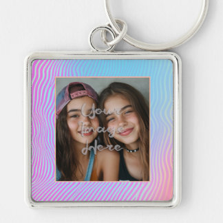 Chaveiro Borda de Foto de Strike de Vaporwave em Pastel em 