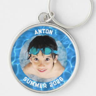Chaveiro Borda de Piscina Azul Água Foto Esportiva