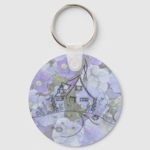 Chaveiro Bordados de algodão e Petunias