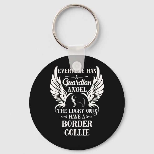 Chaveiro Border Collie Dog Guardian Angel (Frente)