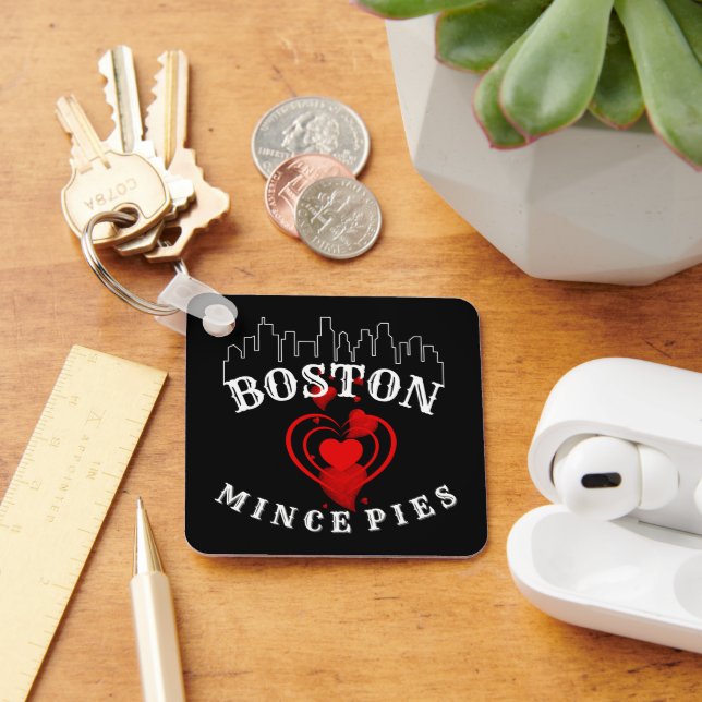 Chaveiro Boston ama o Mince Pies Cityscape (Mesa)