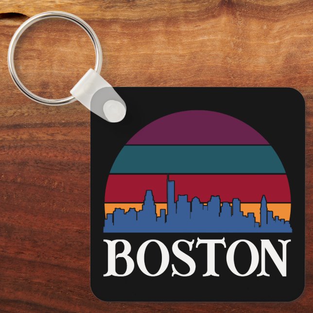 Chaveiro Boston Massachusetts Vintage Cityscape (Frente)
