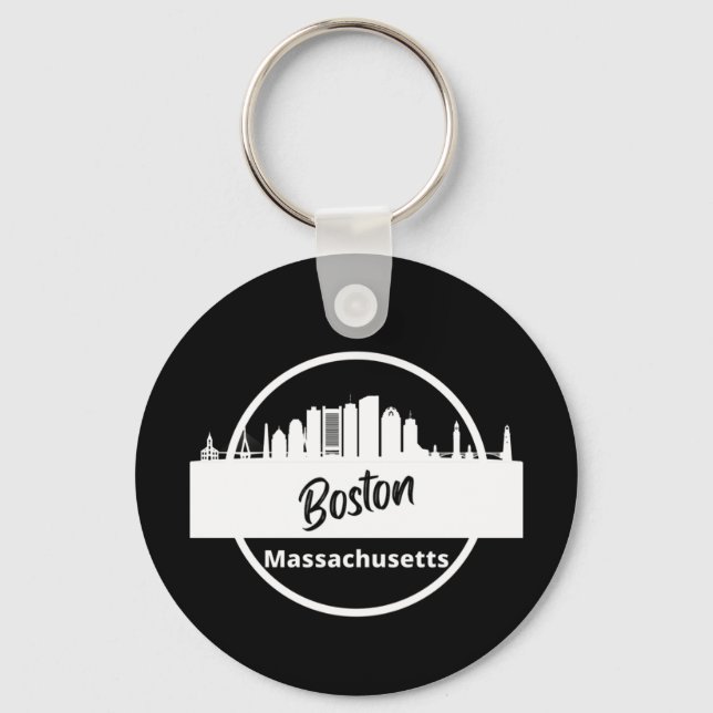 Chaveiro Boston Skyline Silhouette (Frente)