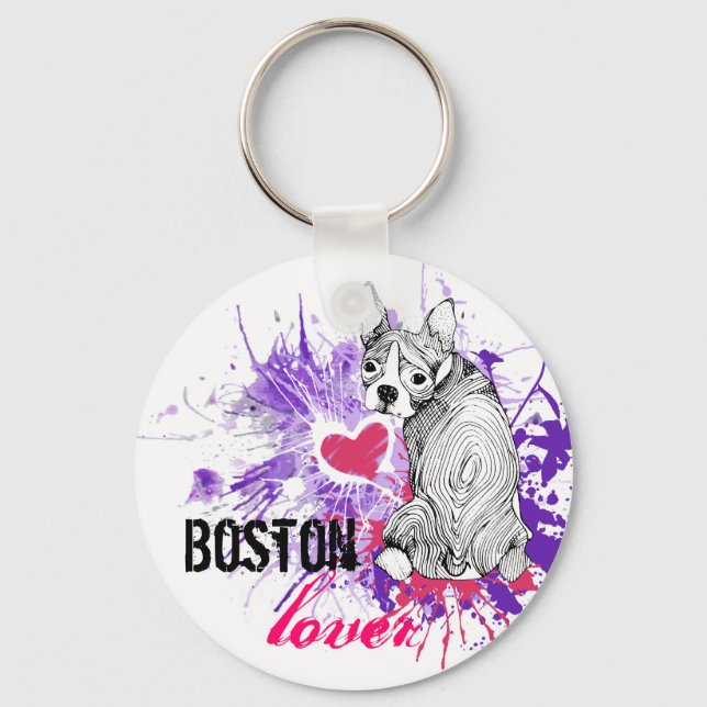 Chaveiro Boston Terrier (Frente)