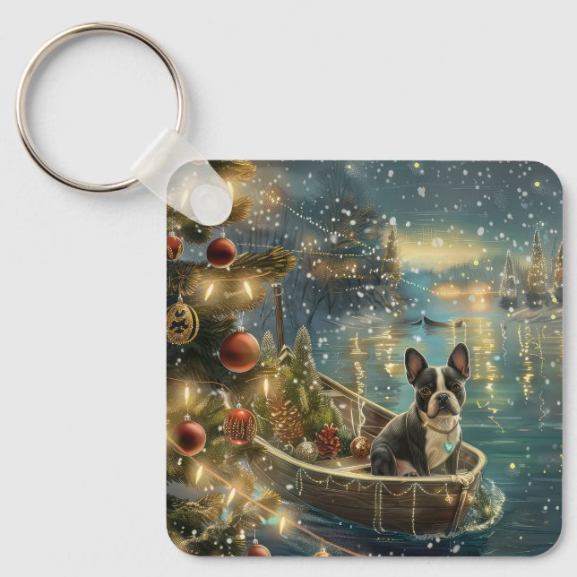 Chaveiro Boston Terrier Christmas Fesage Voyage (Frente)