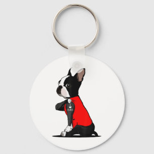 Chaveiro Boston Terrier Dog Tattoo I Love Pai Funny Family