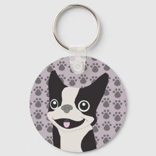 Chaveiro Boston Terrier, Lavanda Roxa