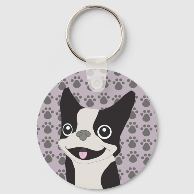 Chaveiro Boston Terrier, Lavanda Roxa (Frente)
